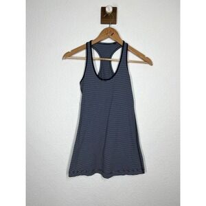 Lululemon Striped Racerback Tank Top 4 Navy Blue Stripes Luon
